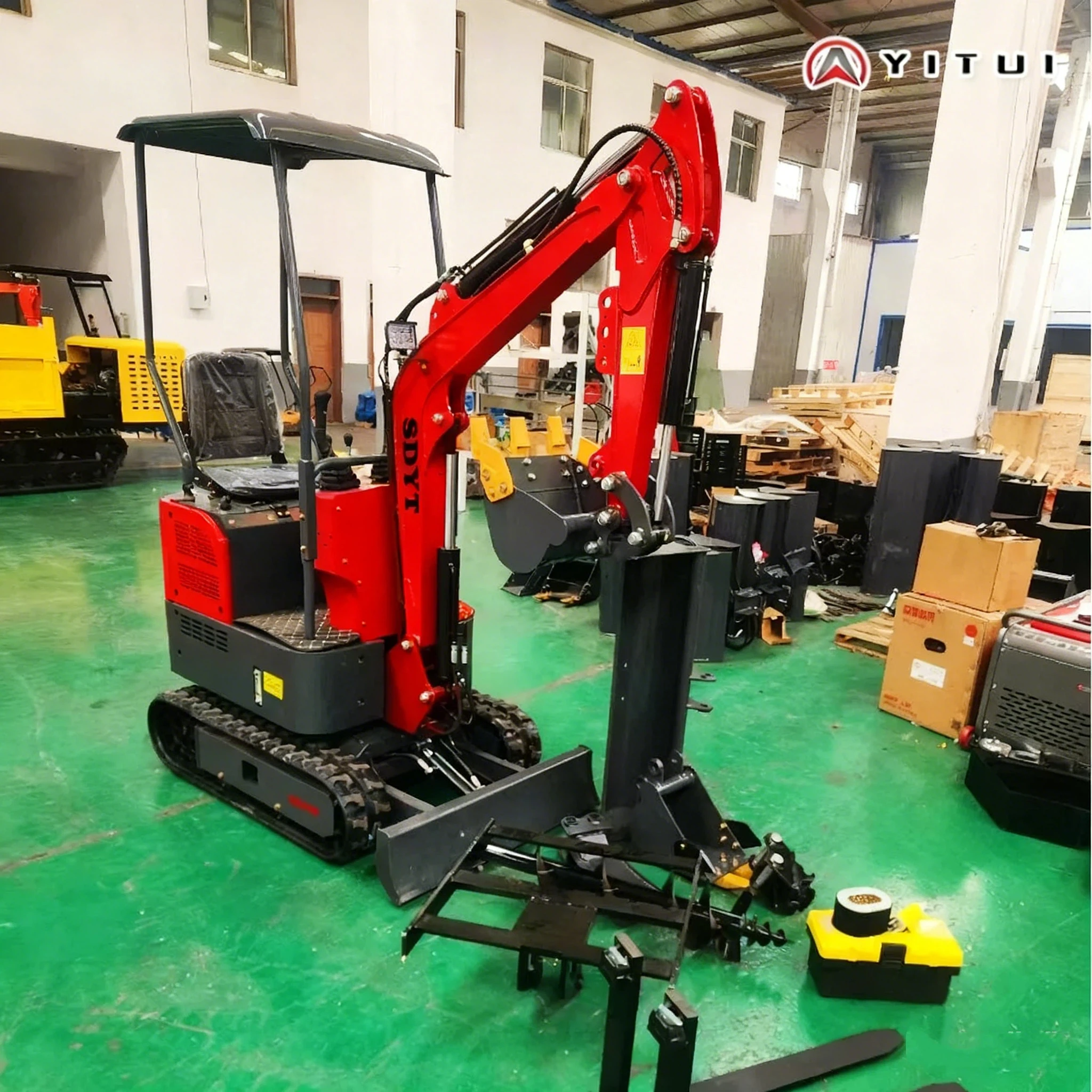

Mini Excavator 1.2 Tons User-Friendly Operation Anti-Slip Tracks Foldable Boom Kubota Engine Irrigation Trenching Long Service L