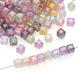 10-20pcs Bling Colorful 8mm Square Imitation Glass Acrylic Beads Spacer Loose Beads For Jewelry Making DIY Bracelets Accessories