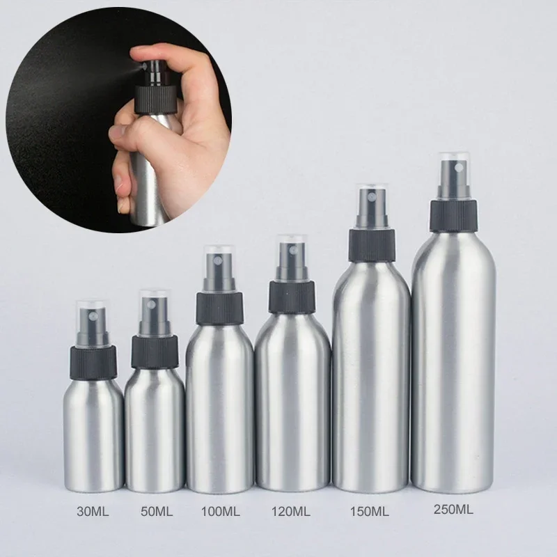 30/50/100/120/150/250ml Aluminum Bottle Empty Spray Refillable Bottles Perfume Sprayer Women Cosmetic Packaging Container Travel