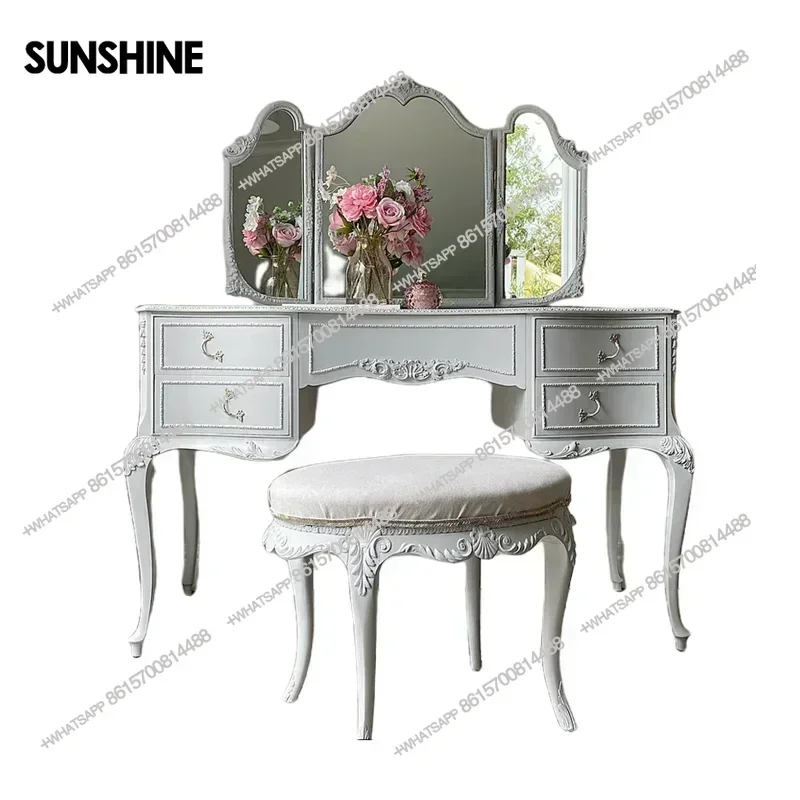 

Nordic Storage Dresser Drawers White Aesthetic Luxury Wood Hotel Makeup Table Bedroom Women Mesa De Maquillaje DresserX