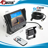 iPoster 5 Inch LCD Screen Car Monitor Metal Connector+4PIN CCD Color Rear View Reversing Camera 12-24v For Caravan Van Rv