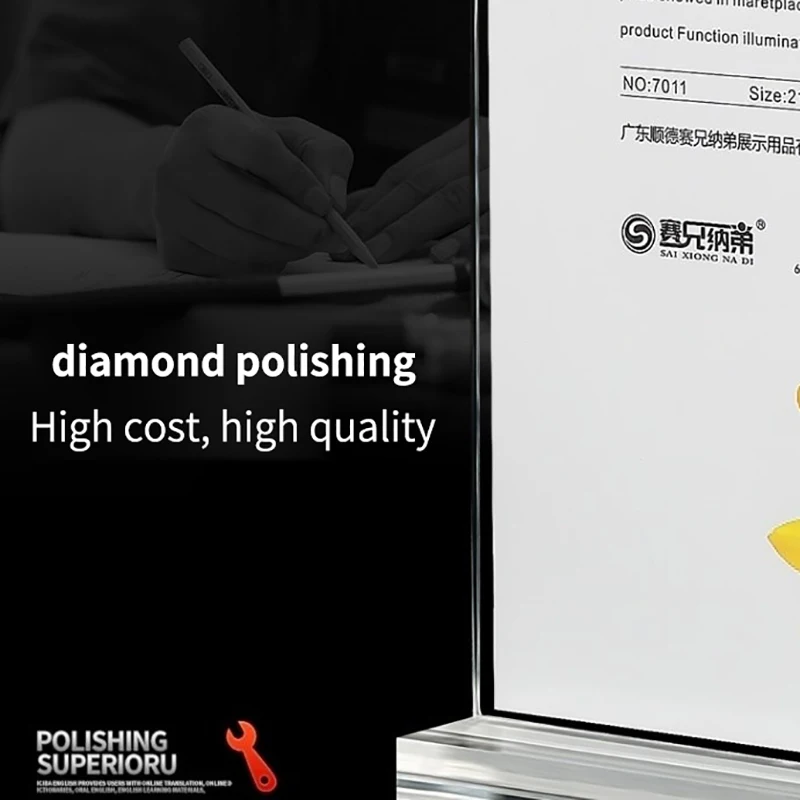 Acrylic Table A4/A5/A6 Paper Holder Showing Acrylic T-type Strong Table Signboard Double-sided Table Sign Display Card Rack