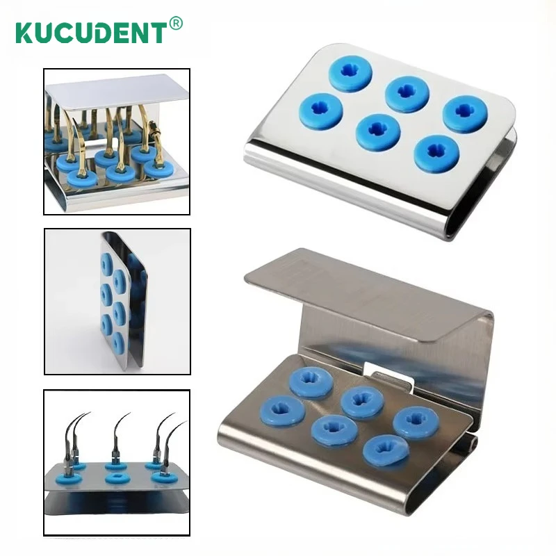6 Hole Dental Silicone Scaler Tips Holder Stand Auotclavable Sterilizer Case Disinfection Box Fit EMS/Satelec/DTE/Woodpecker