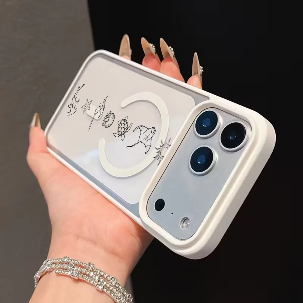 Simple Ocean Lines Klare Hülle für Magsafe iPhone 15 16 Pro Max 17 14 11 13 12 Pro Max Plus Hülle Magnetisches Kabelloses Laden Coque – Detail 12