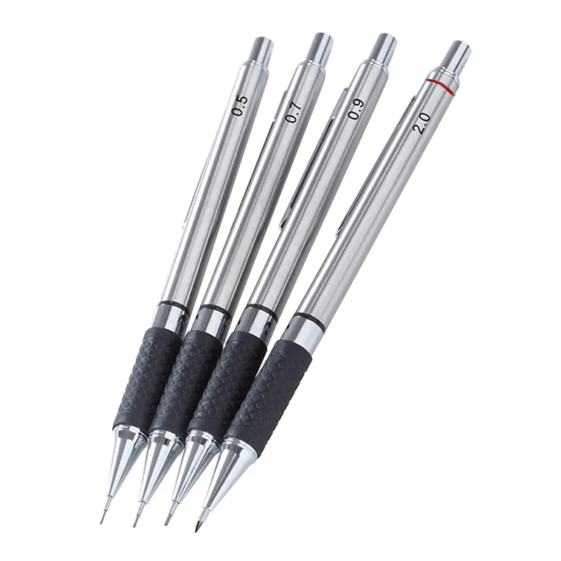 0.5 0.7 0.9 2.0mm Metal Automatic Pencil with Protective Cover 2B Lead School Office Writing Painting Stationery Supplies - Image 2