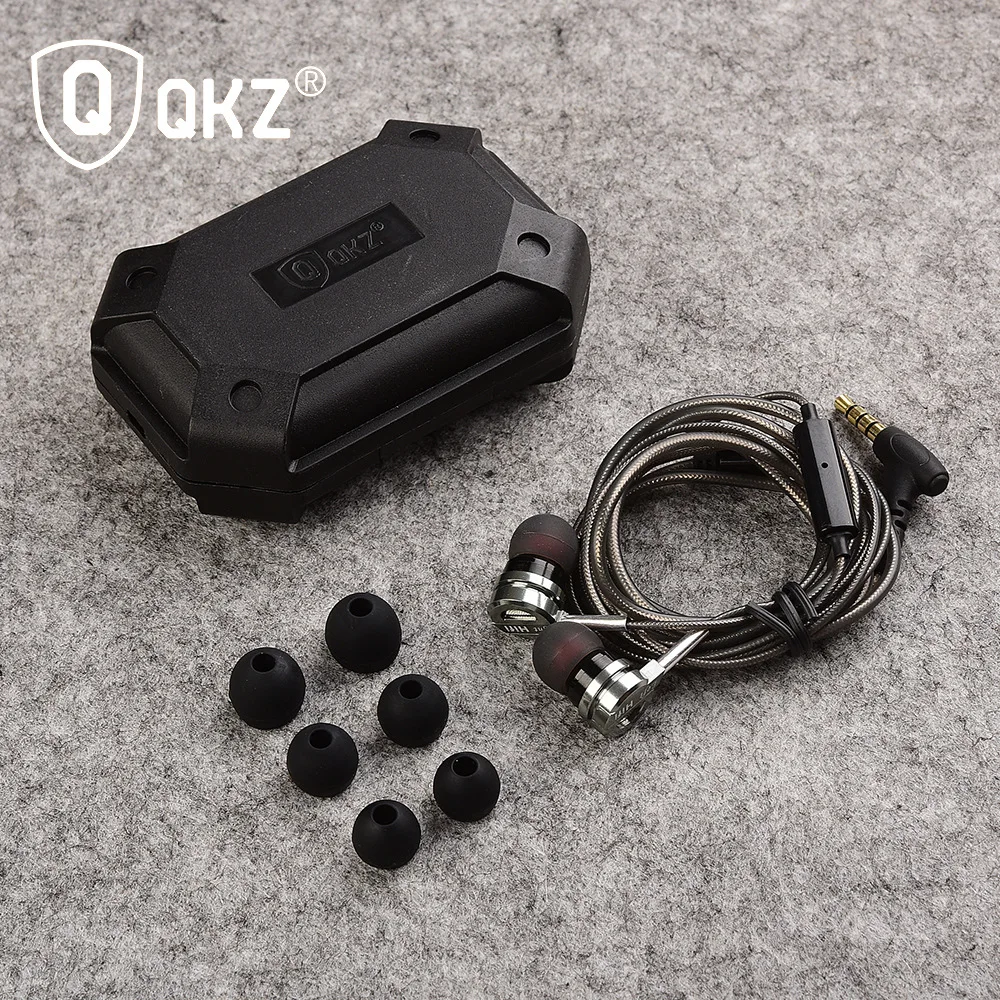 Tragbare, kabelgebundene In-Ear-Kopfhörer QKZ DM9 aus Metall, HiFi-Stereo-Sound mit starkem Bass und Mikrofon für Smartphones, Musik, Gaming, Geschenk