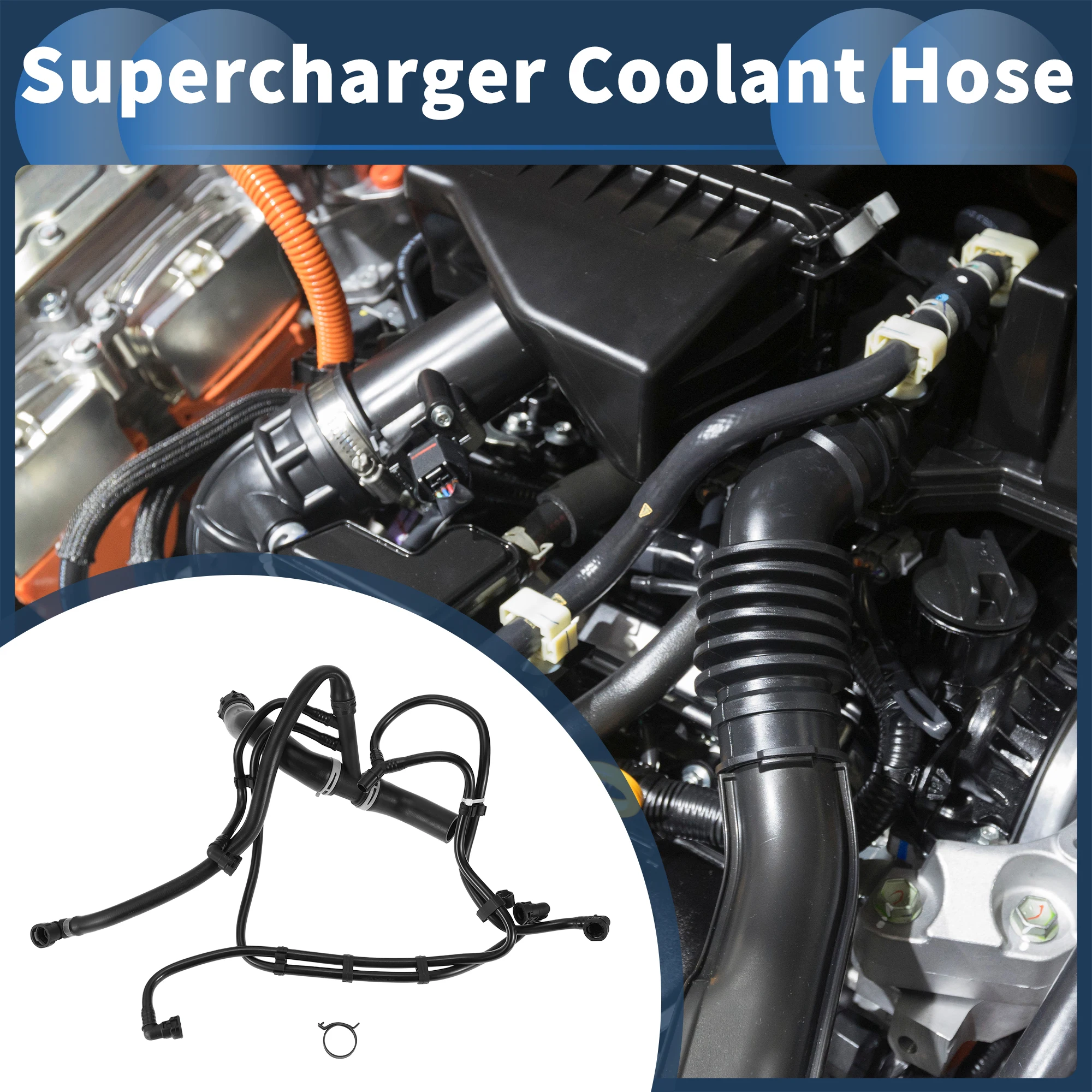 

UXCELL Supercharger Coolant Hose Upper Radiator Hose No.LR034637 for Land Rover LR4 HSE Sport 3.0L 2014-2016 Rubber