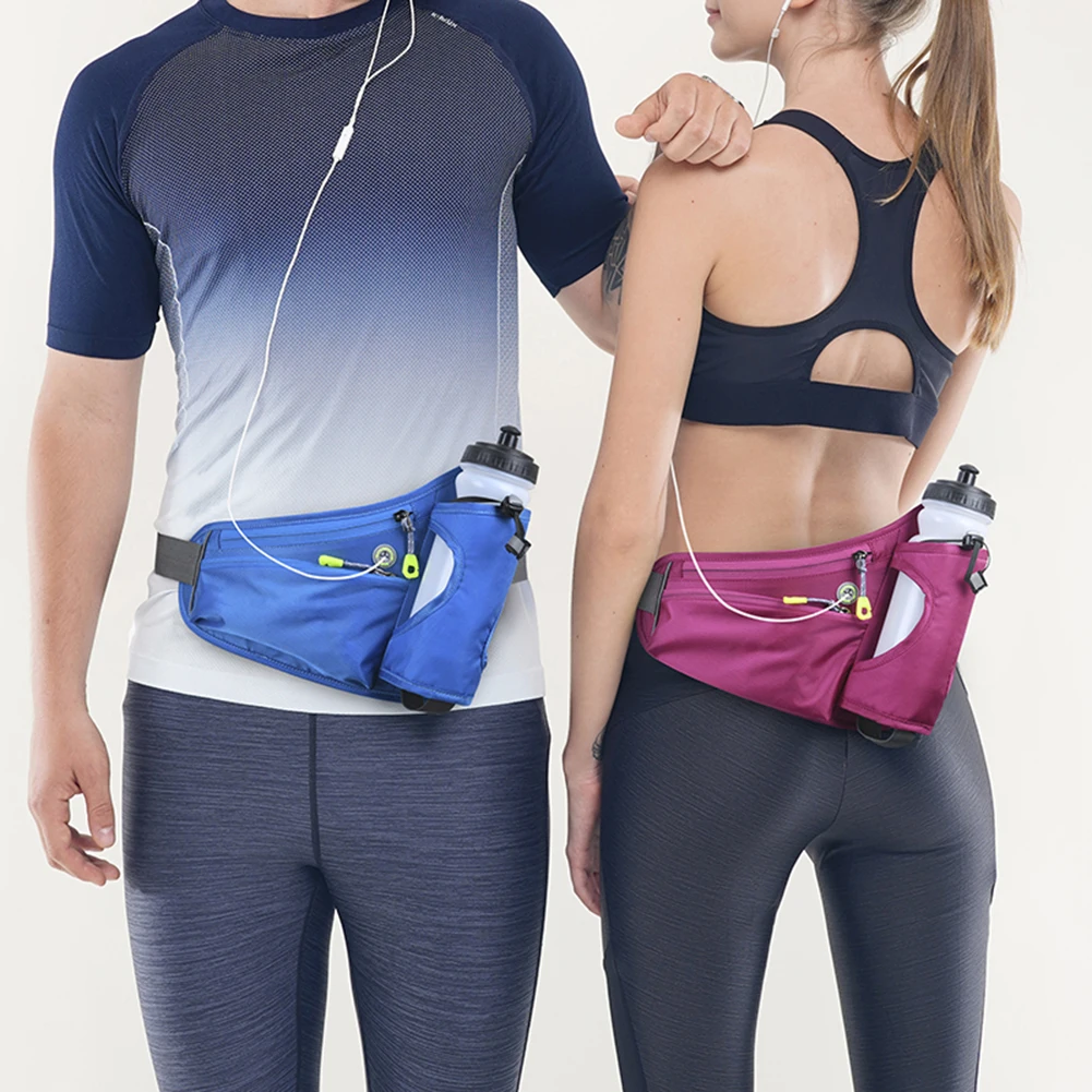 Running Waist Bags Water Bottle Holder Hydration Belt Bag Men Women Sports Fanny Pack Gym Running Cell Phone Jogging Cycling Bag