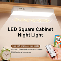 Nachtlampje LED Cabinet Light 3 Color Remote Dimmable Night Light USB Rechargeable Magnetic Emergency Cabinet Lamp Bedside Room