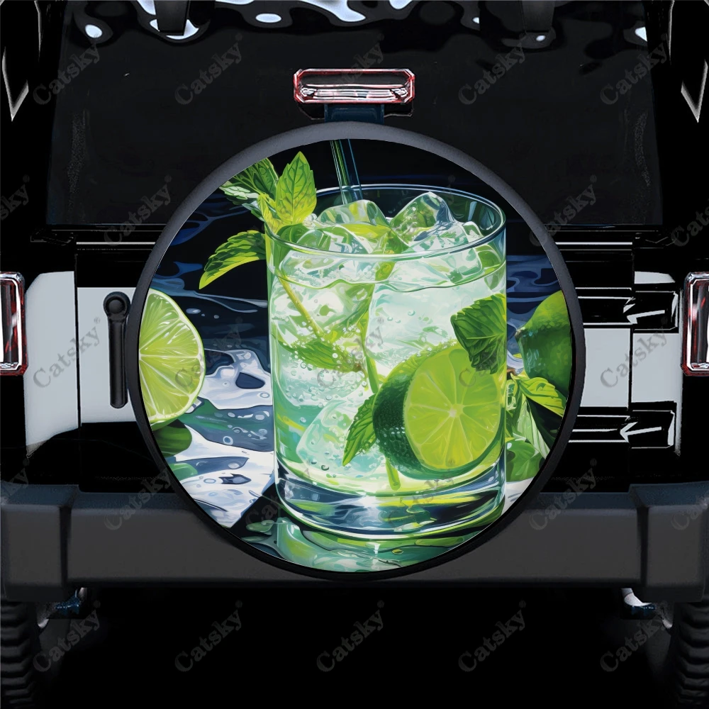 

Cocktails and Beach Print Spare Tire Cover Waterproof Tire Wheel Protector for Car Truck SUV Camper Trailer Rv 14"-17"