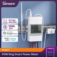 SONOFF POWCT WiFi POW Ring Smart Power Meter Switch 100A Energy Monitor Split Core Current Transformer Data Hold eWeLink Control