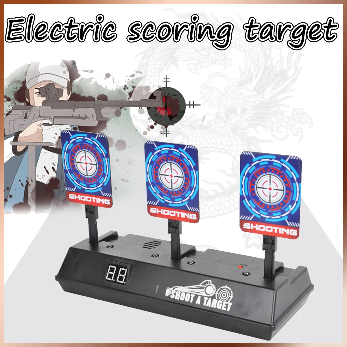 

Electric Scoring Auto Reset Dart Toy Soft Target Electronic Game Return Scoring Toy Soft Bullet Targets for Age 6+ Years Old Kid