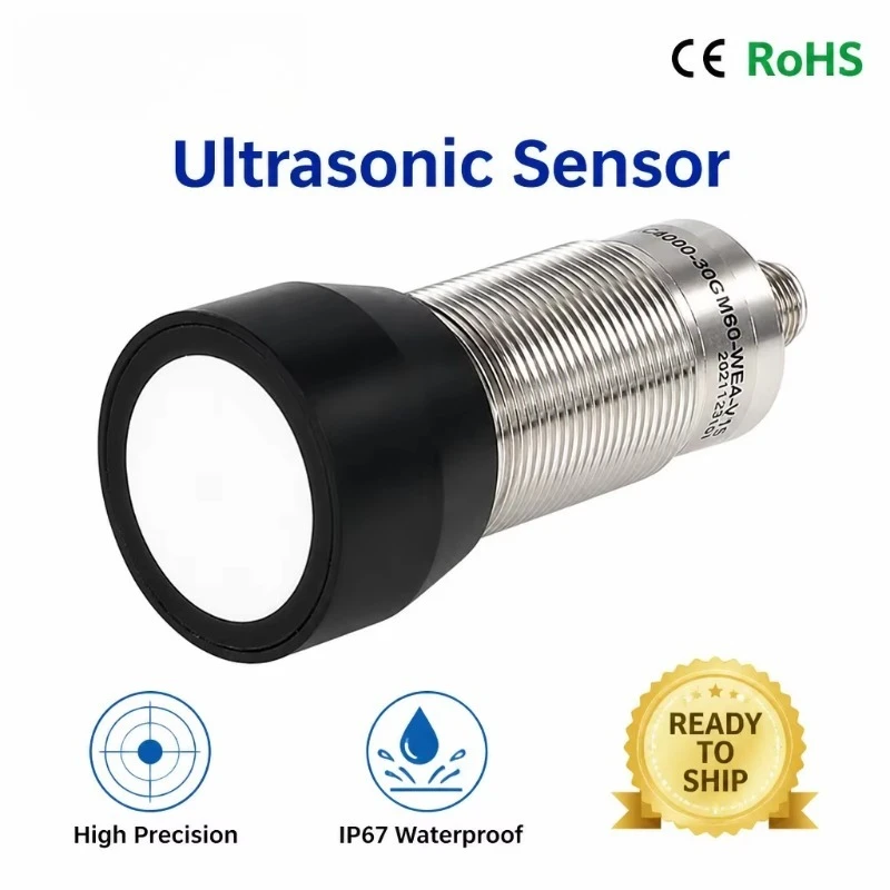 M30 Ultrasonic Sensor Analog Output 4m 4000mm IP67 0.17mm Resolution M12 Connector 10-30VDC Long Range