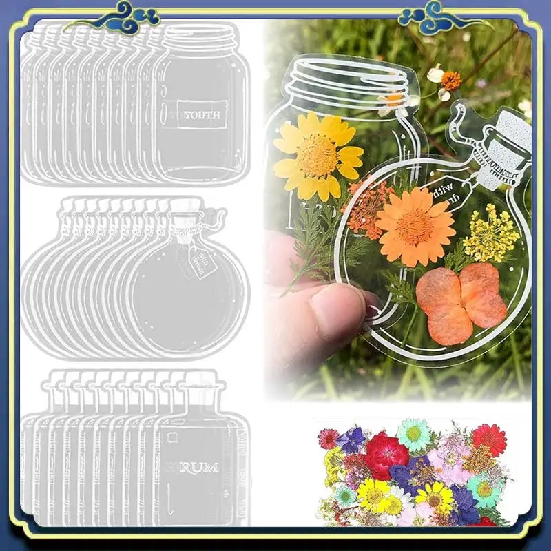 

Портативные 120 шт. прозрачные закладки из сушеных цветов, закладки ручной работы с прессованными цветами, прозрачные зажимы для страниц цветов, закладки «сделай сам»