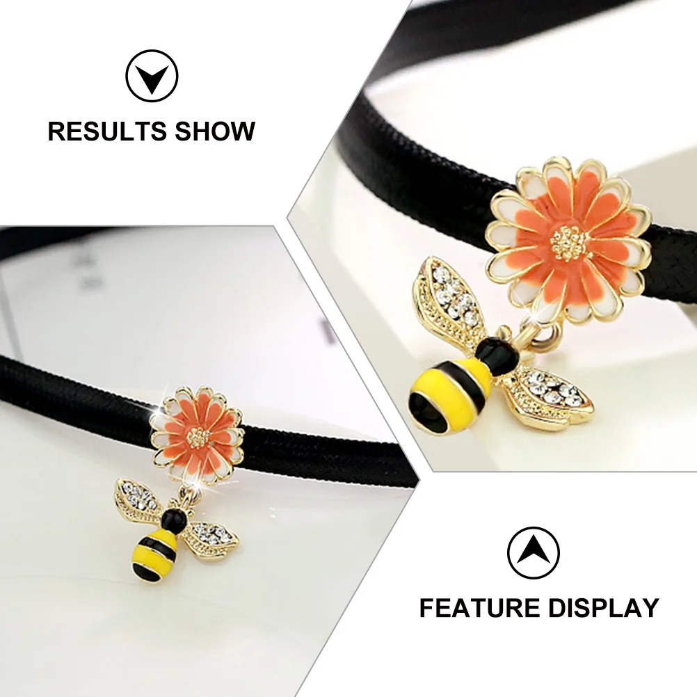 

Bee Flower Choker Necklace Fashion Charming Durable Comfortable Layering Jewelry for Women Teens Gift Choker