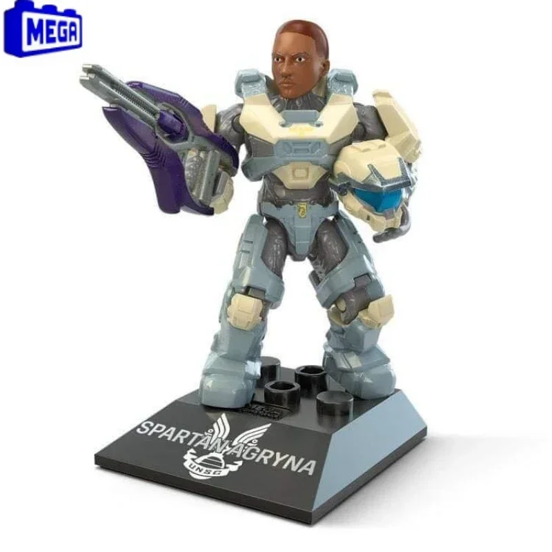 Figuras de acción originales Mega Halos Construx Infinites Heroes Series 17 Spartan Yoroi Kovan Agryna, juguetes para coleccionar adornos