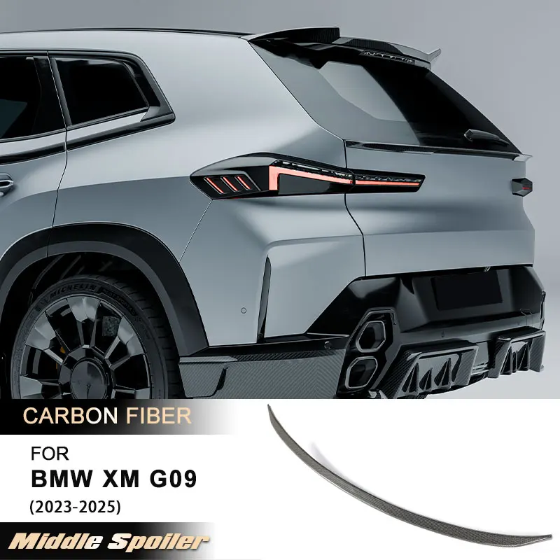 Car Rear Trunk Middle Spoiler Wings for BMW XM G09 2023-2025 Racing Rear Spoiler Middle Wing Lip Body Kit Full Carbon Fiber