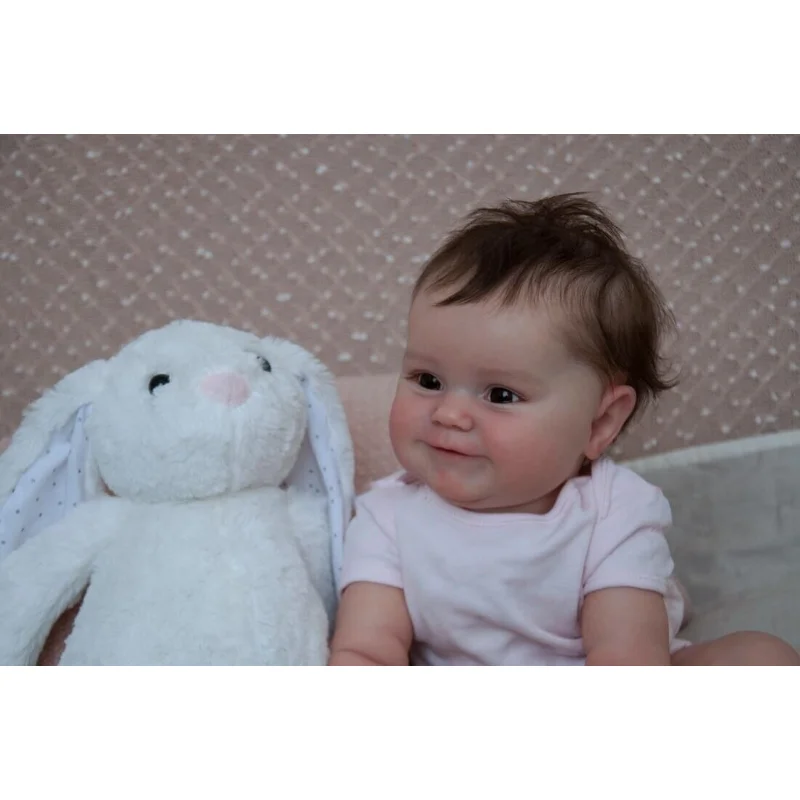 50CM Maddie Reborn Baby Doll Newborn Girl Bebe Reborn Reallista Soft Touch Cloth Body with Hand-Rooted Hair Doll Boneca Doll