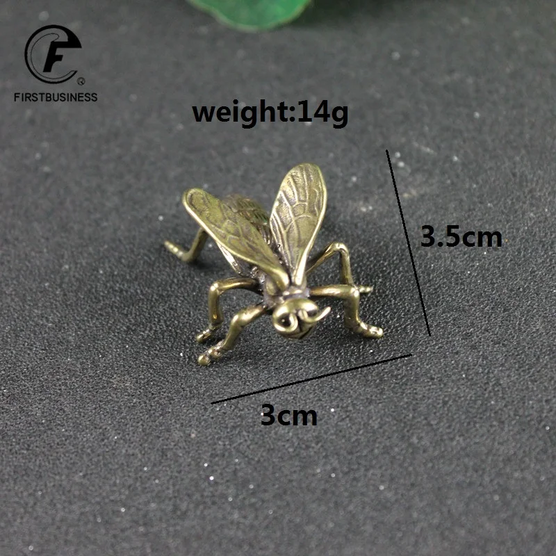 8 Style New Design Brass Insect Clan Figurines Miniatures Solid Tea Pet Funny Beetle Crafts Collection Desktop Small Ornaments