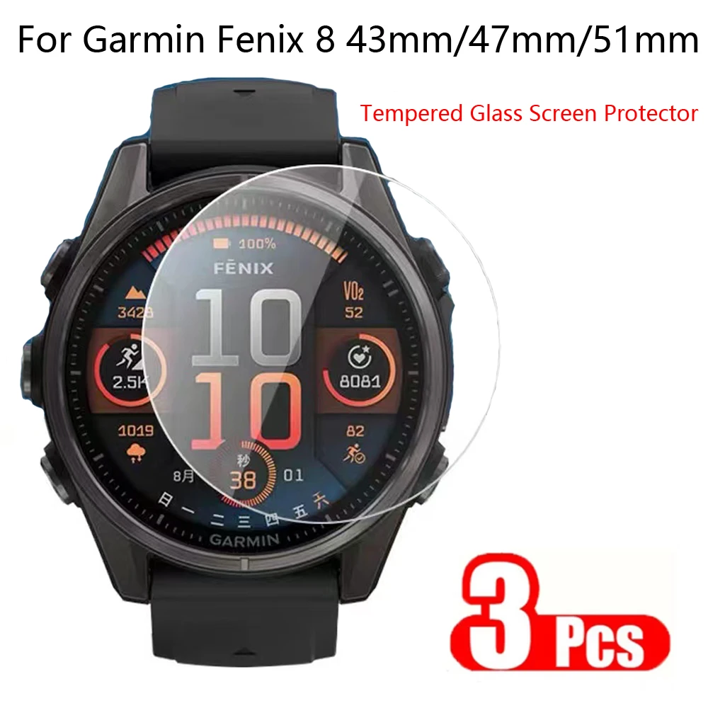 

3 шт., закаленное стекло премиум-класса 9H для Garmin Fenix 8, 51 мм, 47 мм, 43 мм, экран умных часов, защитная пленка от царапин, аксессуары