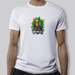 Ciężki T-shirt Tropical Toons Style Odzież męska Crewneck moda luźna koszula z czystej bawełny pół rękawa lato Y2K AH