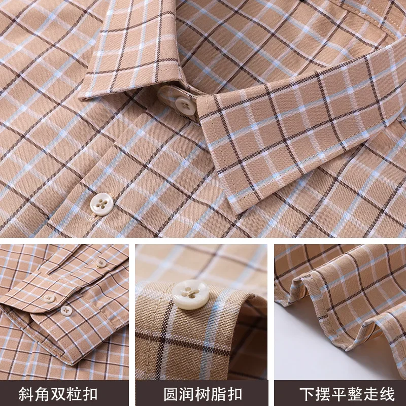 Oversized 11XL 160 KG Oxford Men Shirts Long Sleeve 100 Cotton Big Sizes with Pockets Shirt Men Cotton Long Sleeve Chemise Homme