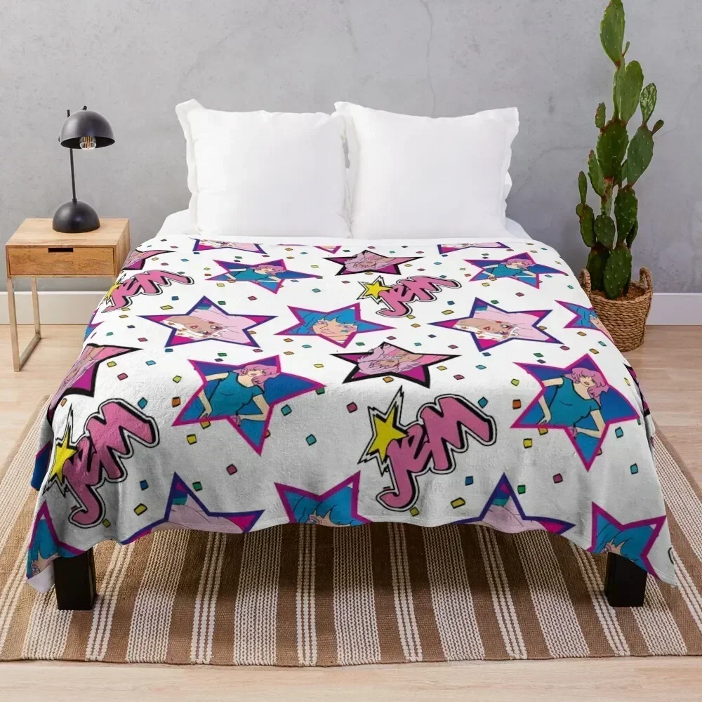 

jem and the holograms Throw Blanket Cozy Throw Blanket for Bed Sofa Chair