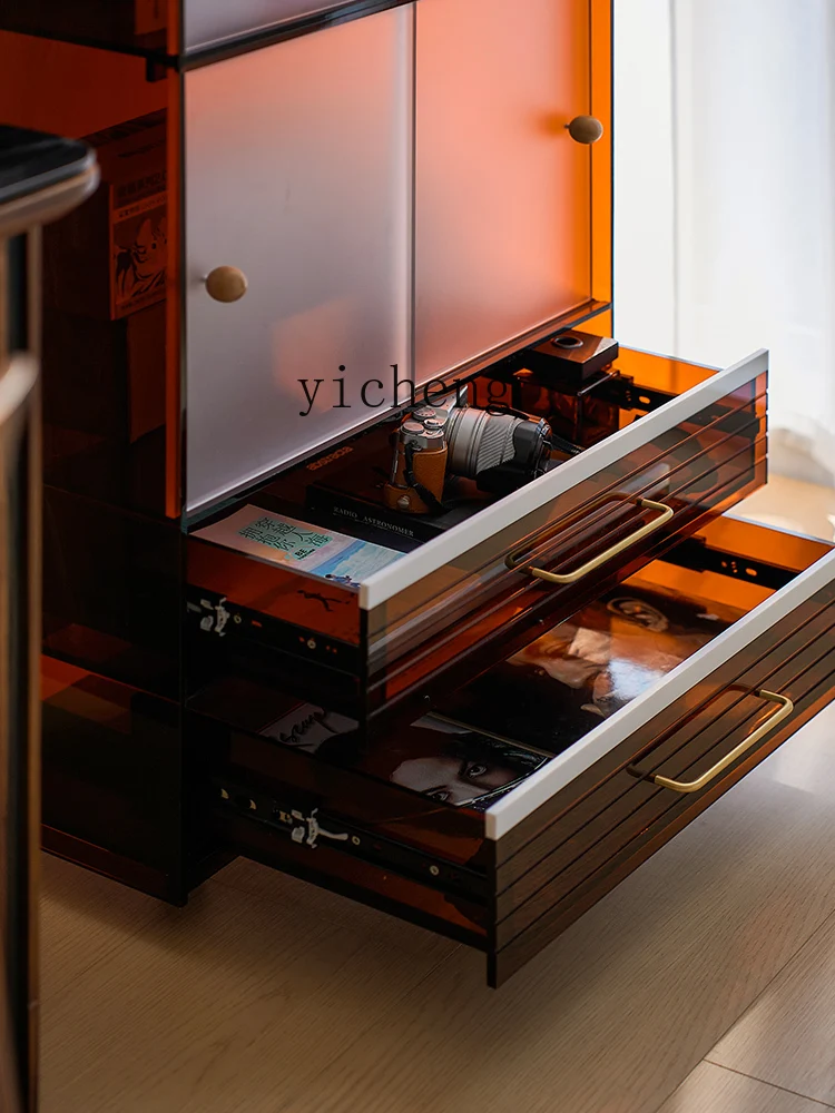 TQH movable living room sofa dining side cabinet modern simple storage storage display cabinet living room decoration