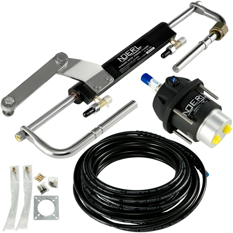 90hp Universal Hydraulic Outboard Steering System Boat Balance Cylinder Rudder Kit