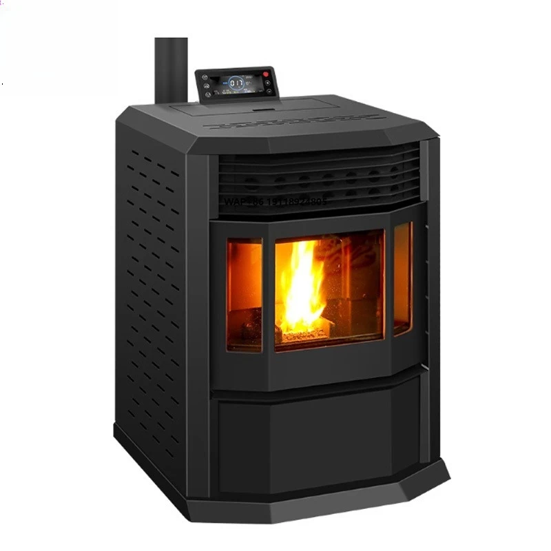 Modern Freestanding Wood Burning Stove Long Burn Water Heater Closed Fireplace in Cast Iron Design