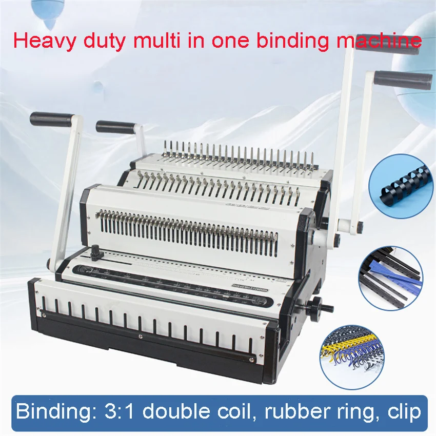 

Переплетная машина WW2500 CW2500: Зажим для резиновых и металлических колец, перфоратор 3:1, для переплета документов