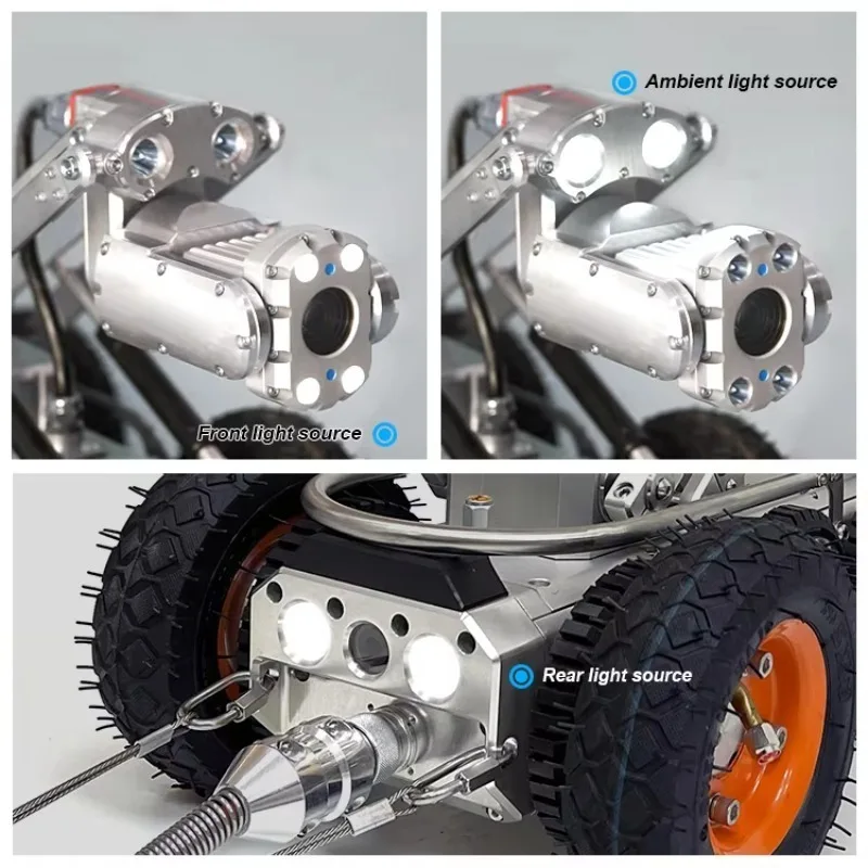 Underground Sewer Pipe Inspection Robot Crawler Camera Drain Detector Exploration Equipment