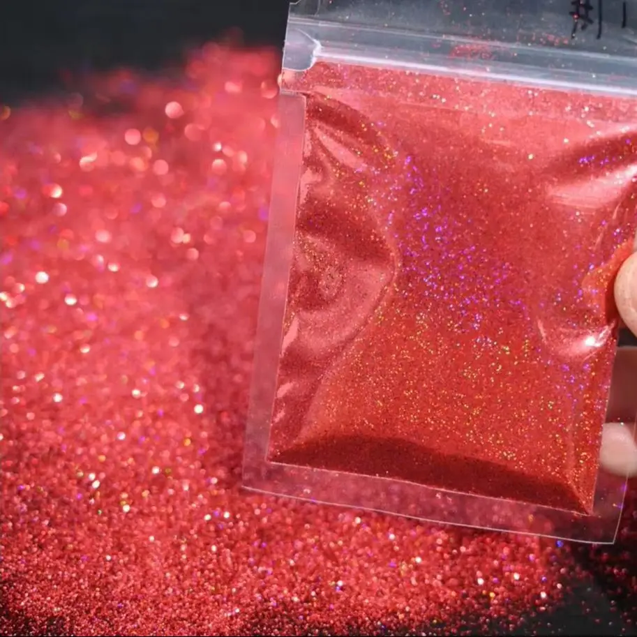 100g/Pack Sparkly Champagne & Rose Gold Holographic Fine Dust Nail Laser Glitter Chrome Dazzling Glitter Powder for Crafts
