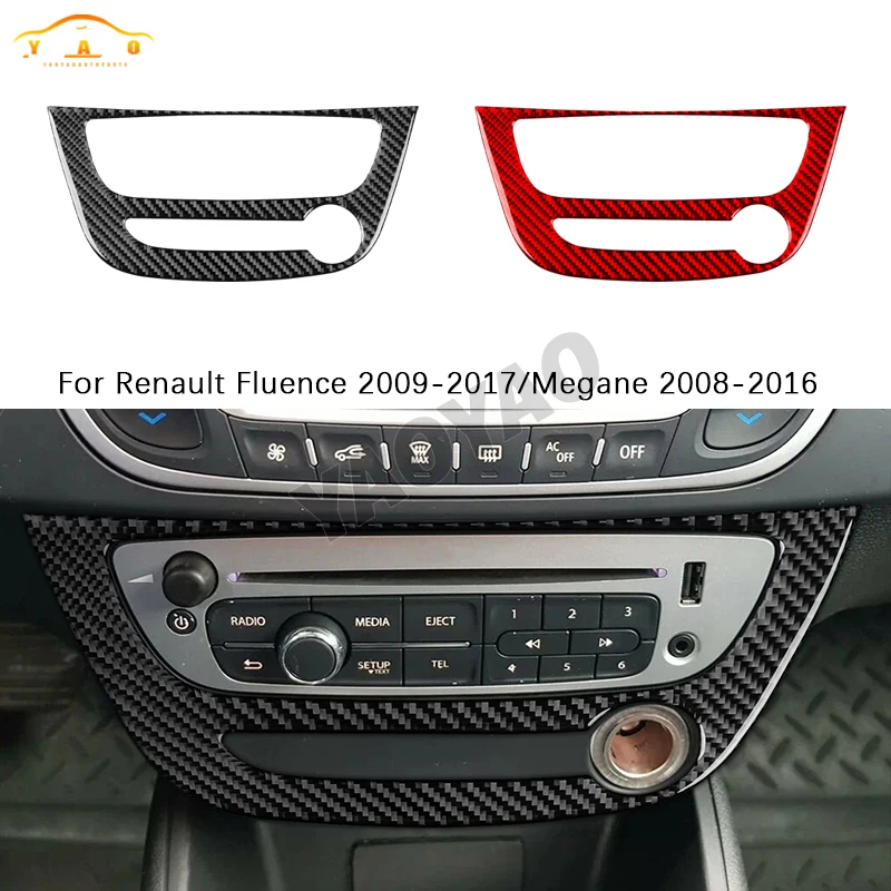

Carbon Fiber Car Central Control CD Trim Sticker For Renault Fluence Megane RS 2009 2010 2011 2012 2013 2014 2015