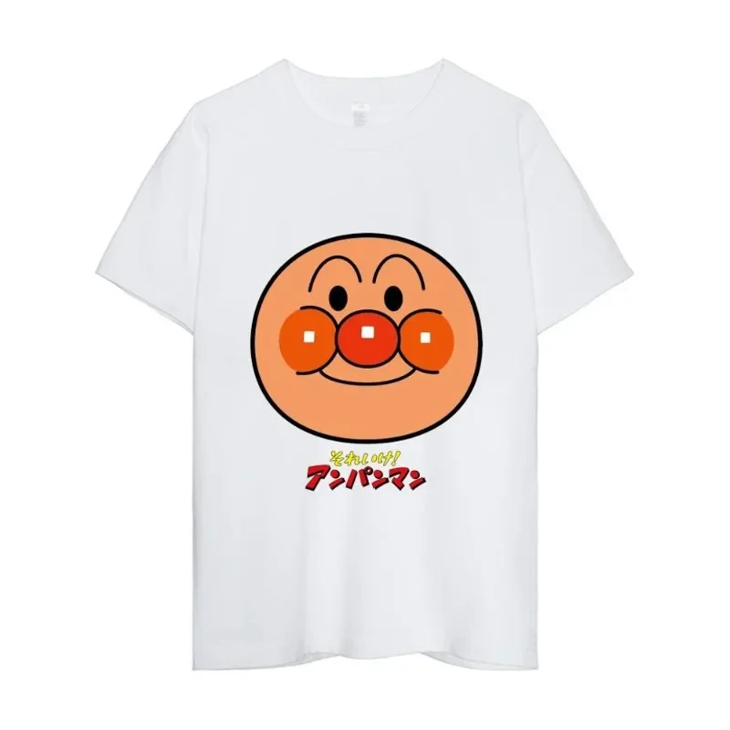 Cartoon Anpanman T Shirt Women Couple Combination Clothes Short Sleeve Collar Fashion Man Cotton