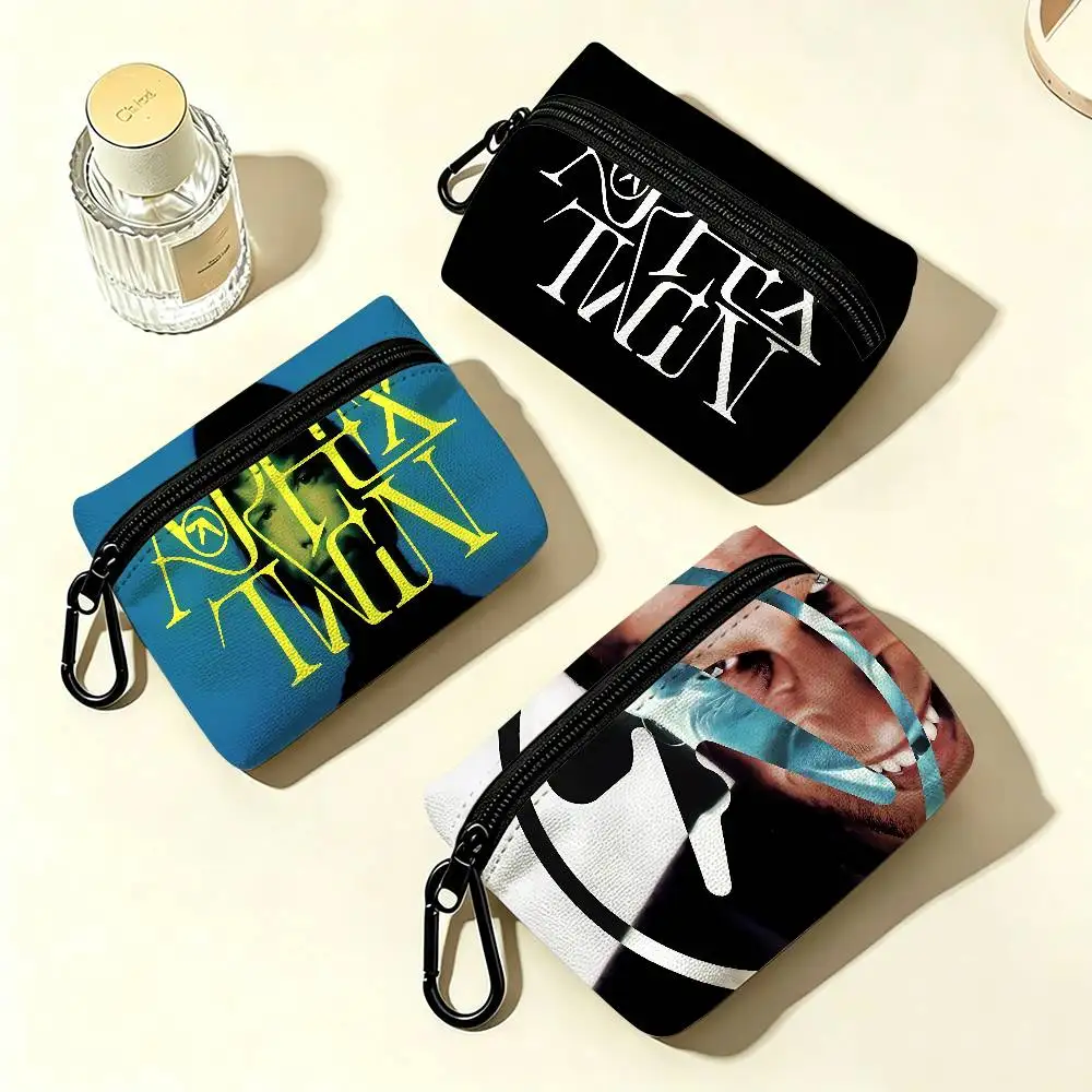 Aphex Twin Richard D James Music Multifunctional Oxford Cloth Small Pouch With Hook Mini Coin Wallet Earbud Storage Bag