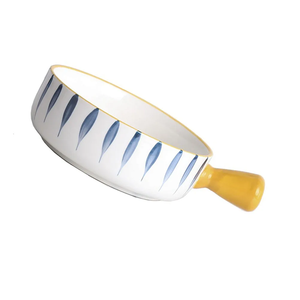 Tazón de Cerámica para Hornear con Asa, Multiusos, Apto para Horno, para Postres, Sopa, Ensalada, Arroz, Fideos, Servir, Artesanía Fina, Suave