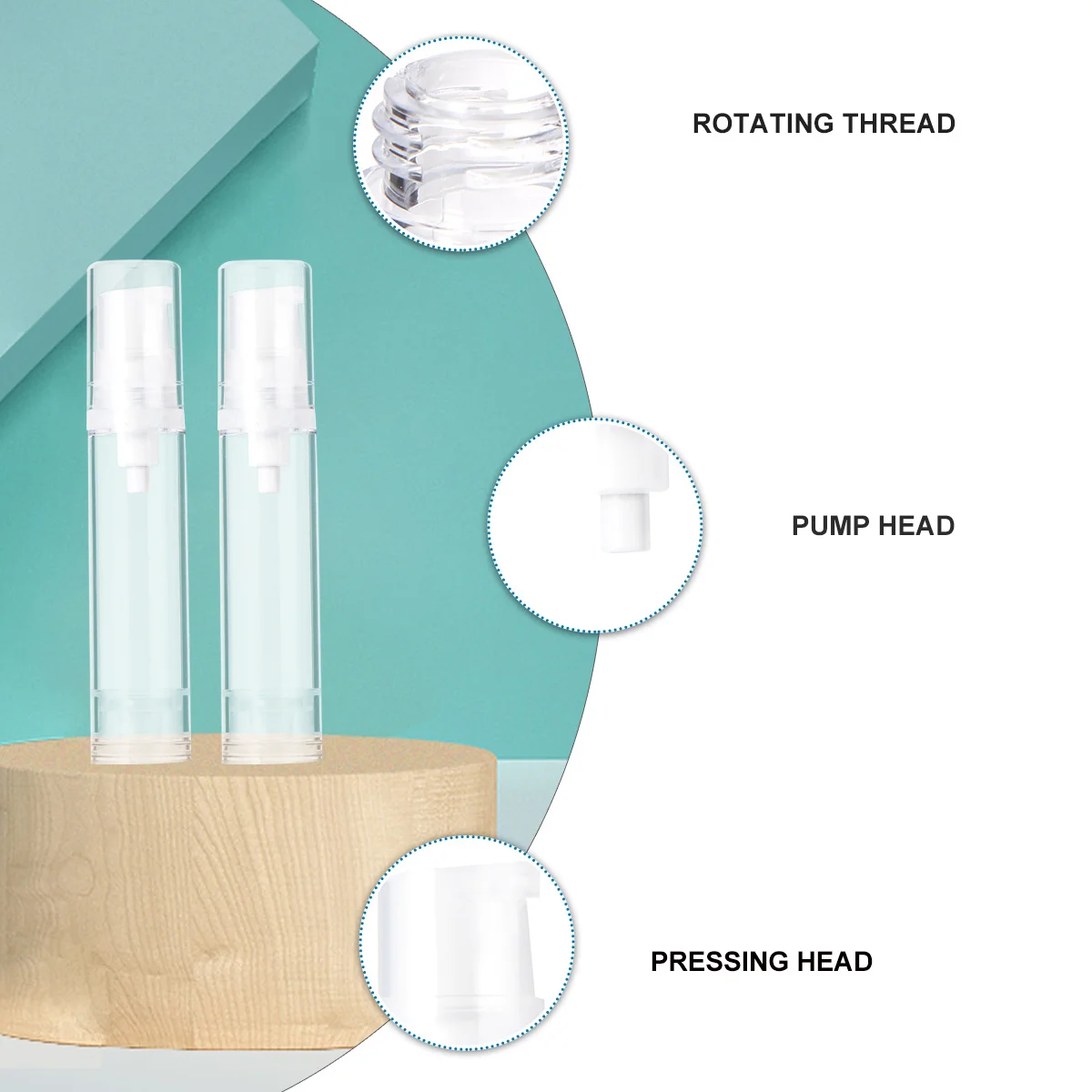 

12Pcs Subpackaging Bottles Transparent Lightweight Durable Travel Storage Container Lotion Skin Care Vacuum Press