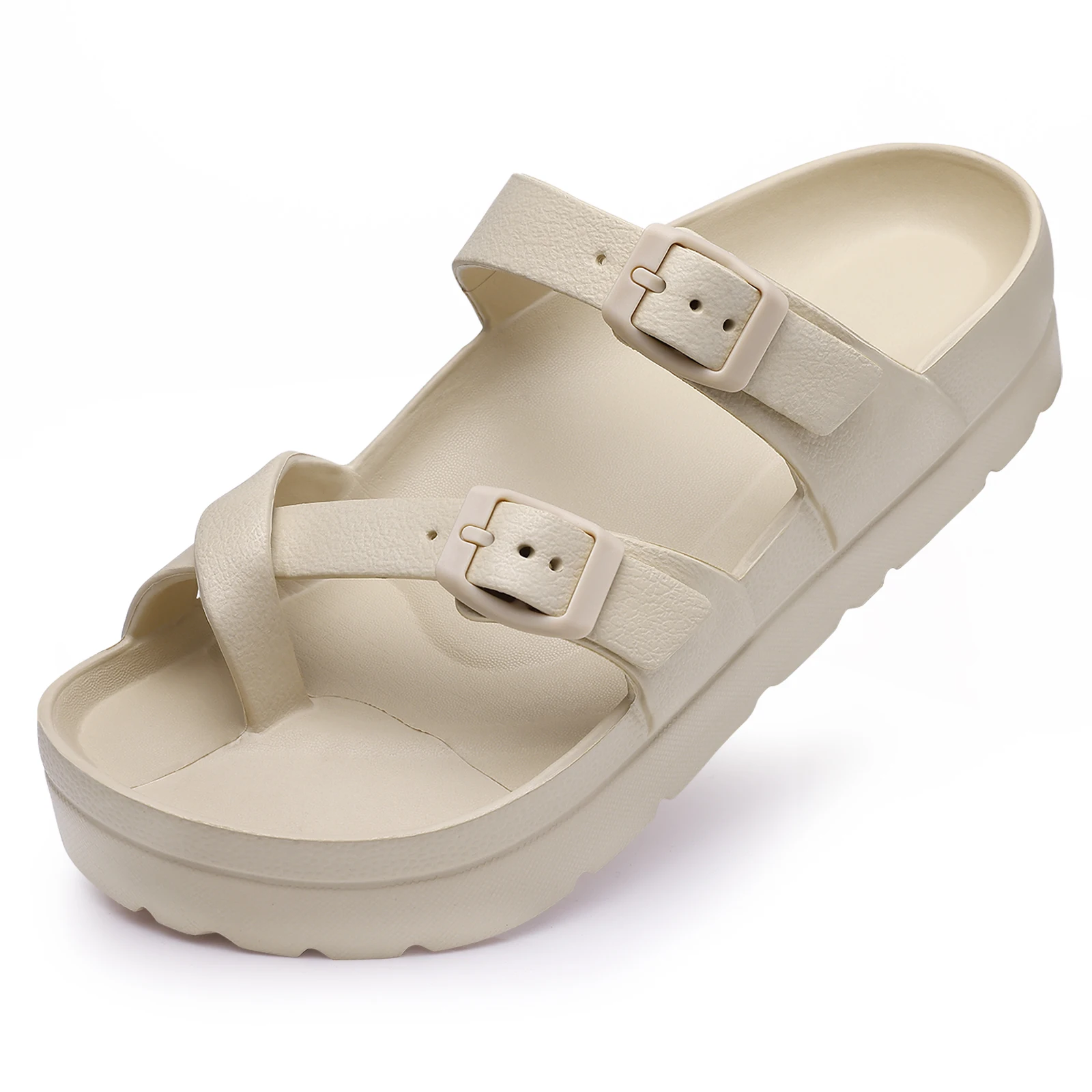Comwarm Orthopädische Damen-Sandalen mit Verstellbarer Schnalle Rutschfeste Modische Slides Weiche Sohle Strandpantoffeln mit Gewölbeunterstützung – Detail 28