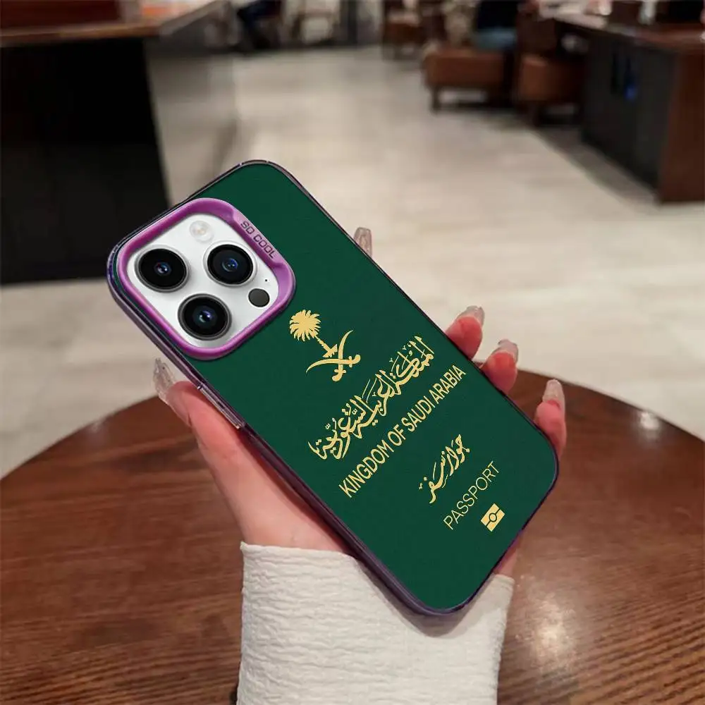 حافظة هاتف لهاتف آيفون 17,16,15,14,13,12,11,Pro,Max,Plus,E,SE4,Air,Mini Colorful TPU المملكة العربية السعودية جواز سفر غطاء ناعم رائع #6