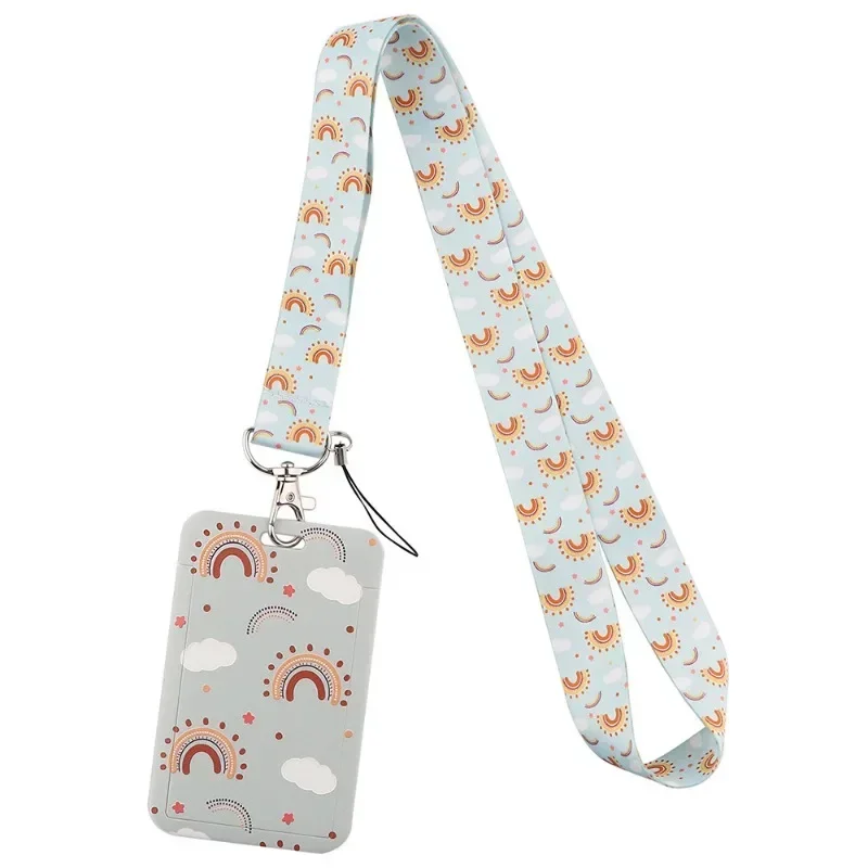 Schöne Studenten karten halter kawaii Cartoon Regenbogen Einhorn ID Visitenkarte halter Schlüssel bund Lanyard für Kinder niedlichen Krankens ch wester Zubehör