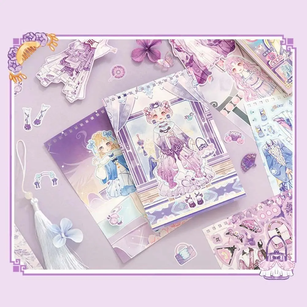 

Подарки в китайском стиле, мультяшная книга-наклейка, сделай сам, творчество, наклейки для маленьких девочек, игрушечная сцена, одевание, игра, наклейки, книги