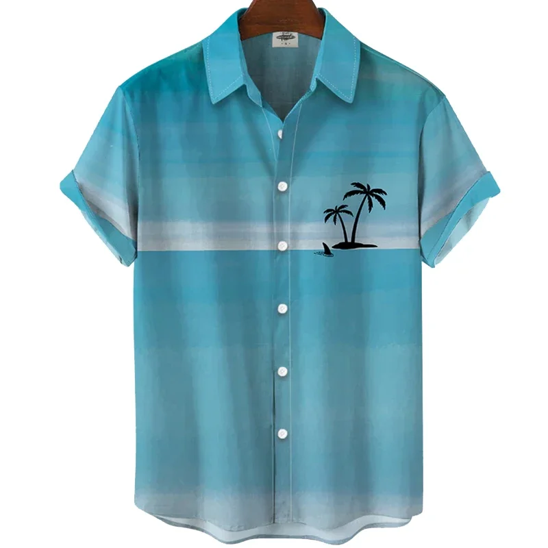 Camisa hawaiana de gran tamaño con estampado geométrico 3D para hombre, top informal de playa de manga corta, estilo chino cómodo, novedad