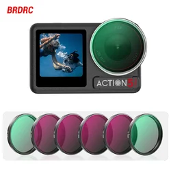 BRDRC Lens Filters for DJI Action 5 Pro/Action 4 Camera UV/CPL ND 8/16/32/64 Filter Kit HD Optical Glass lens Covered Type