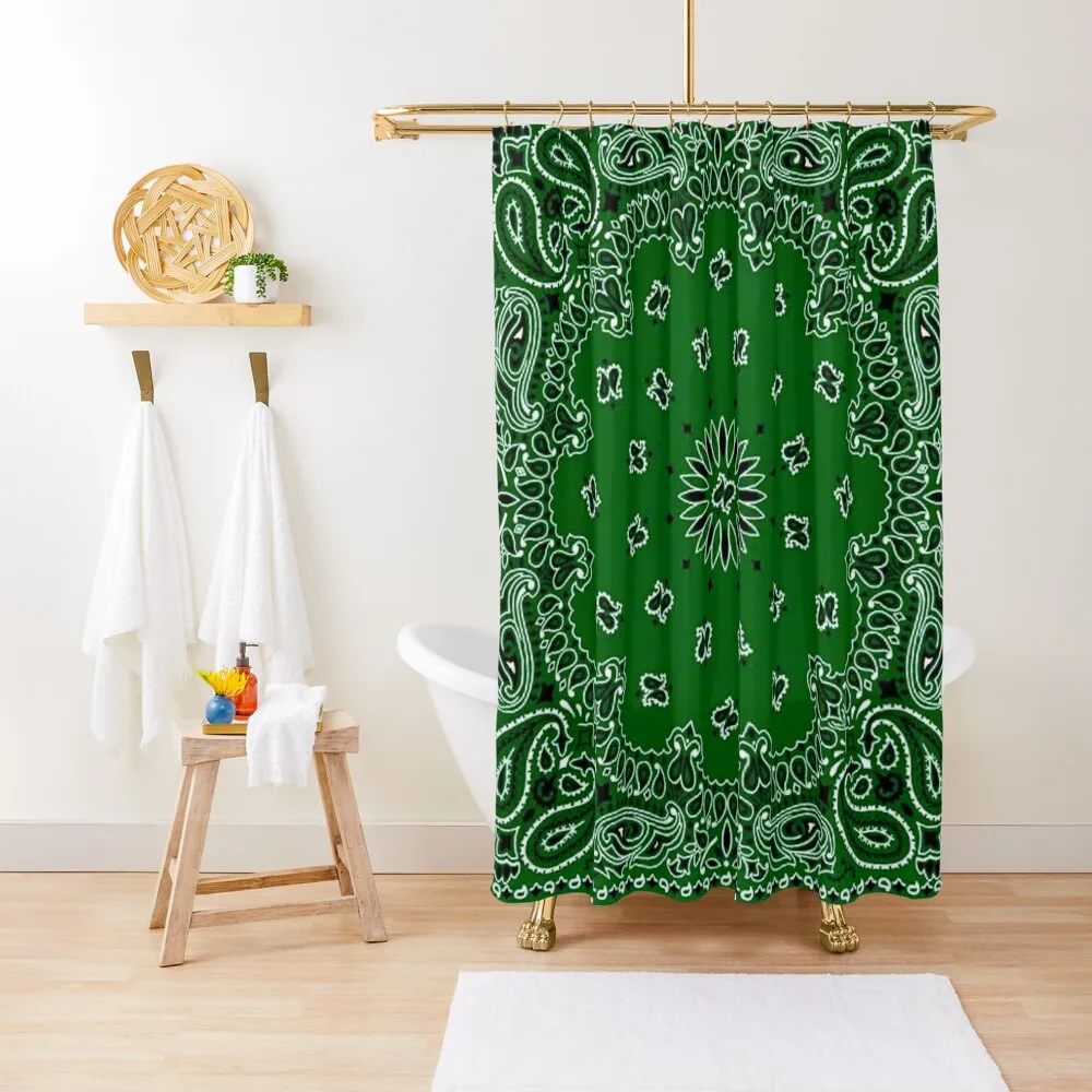 

Green bandana Shower Curtain For Bathroom Shower For Bathrooms Shower Bathroom Bathroom Accessory Curtain