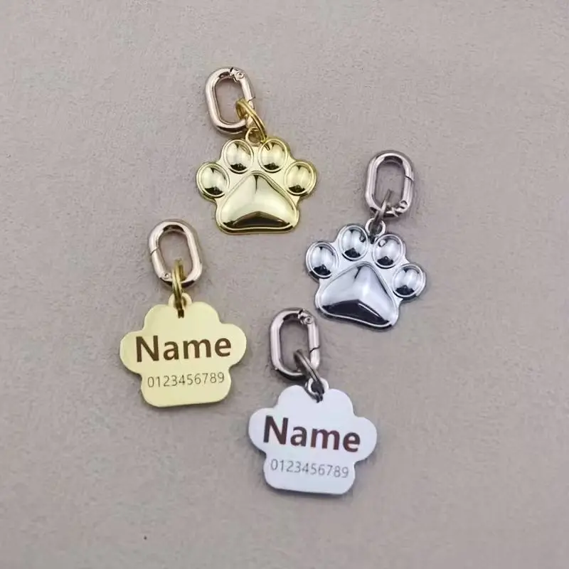 

1Pc【Personalized Pet Id Tag】Customized Name and Phone Number 3D Design - Durable Metal Slide-In Collar Name Tag, Cute Name Pendant Fashion Accessory - Ideal Gift for Cats and Dogs!