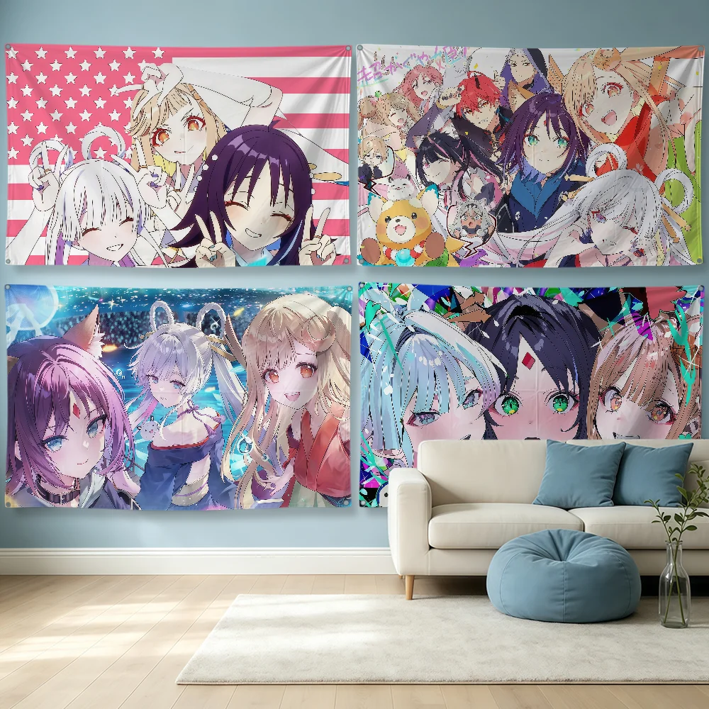Anime Cosmic Princess Kaguya Kawai Flag Polyester Banner Flags For Party Club Outdoor Interior Wall Paper Decoration Banner Gift