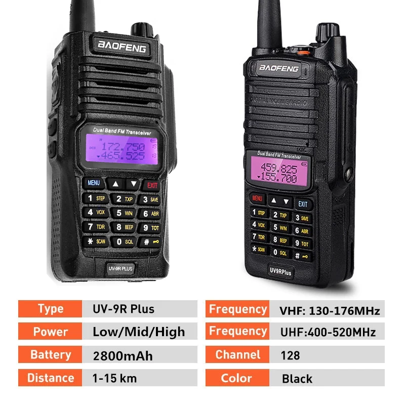 Baofeng talkie walkie UV-9R PLUS dual band ham Original radio waterproof handheld   vhf uhf radio interphone