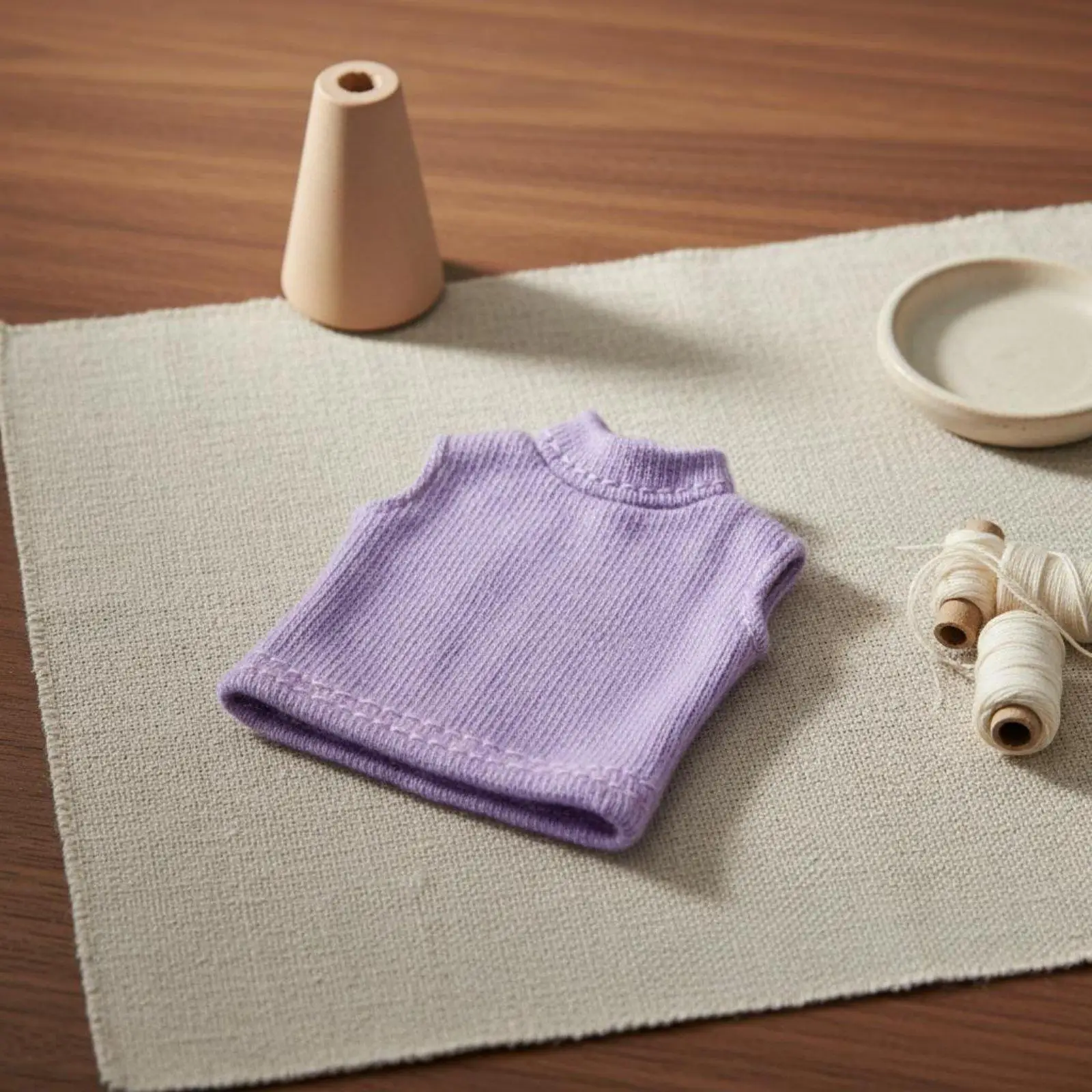 Doll High Neck Shirt Turtleneck Sleeveless Top Doll Outfit for 1/12 Scale Figures Suitable for Collecting Photography