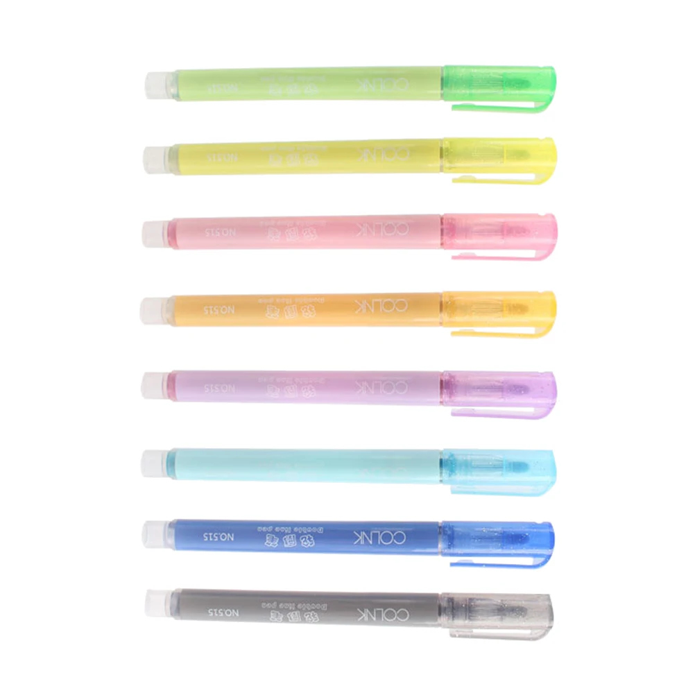 

8PCS Double Line Pen Marker Highlighter Earth Tones Fluorescent Pens Gel Pens for Students Artistic Effect Safe Material